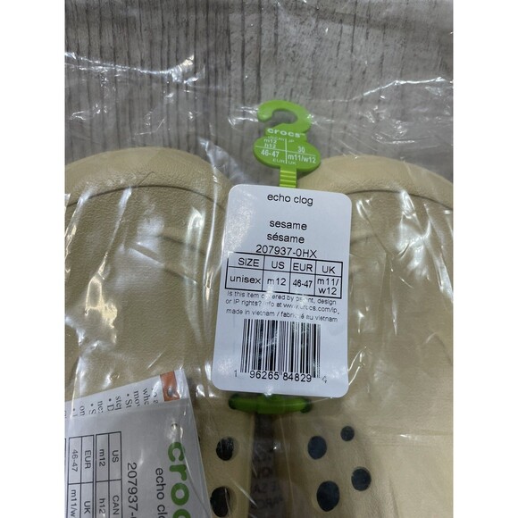 Crocs Echo Clog Sesame Tan Brown Unisex Mens 12 Orange 207937-0HX BRAND NEW main image 9